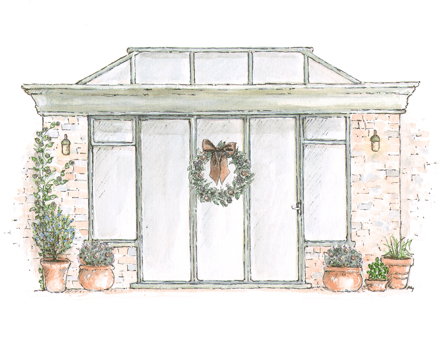 Orangeries with Christmas decorations