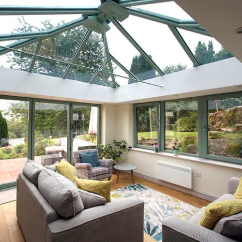 Orangery with glass ceiling