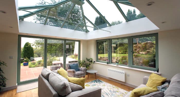 Orangery with glass ceiling