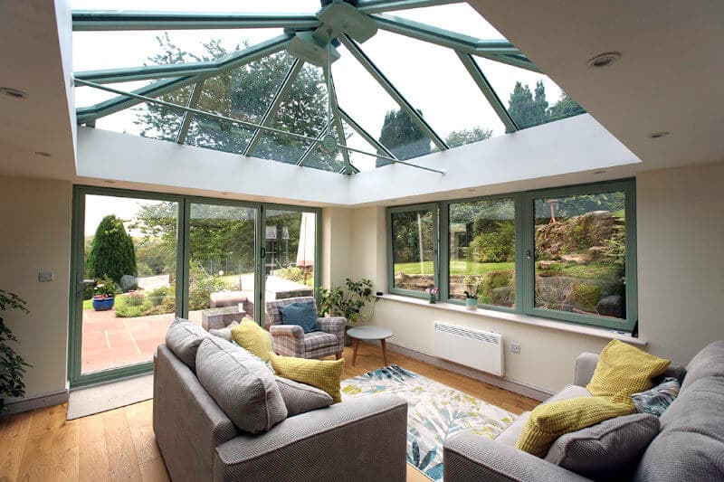 Orangery with glass ceiling