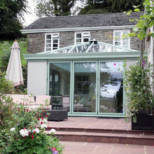 Orangery with outdoor patio